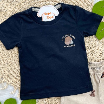  Conj. Camiseta It's Fun Time! e Bermuda - Preto